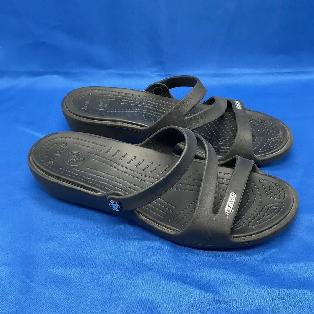 Crocs Black Open Toe Summer Sandals Womens 8